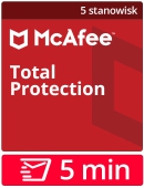 McAfee Total Protection 2024 (5 stanowisk, odnowienie na 12 miesi�cy)