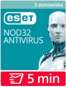 ESET NOD32 Antivirus 17 - 2024 (odnowienie 3 stanowiska, 12 miesi�cy)